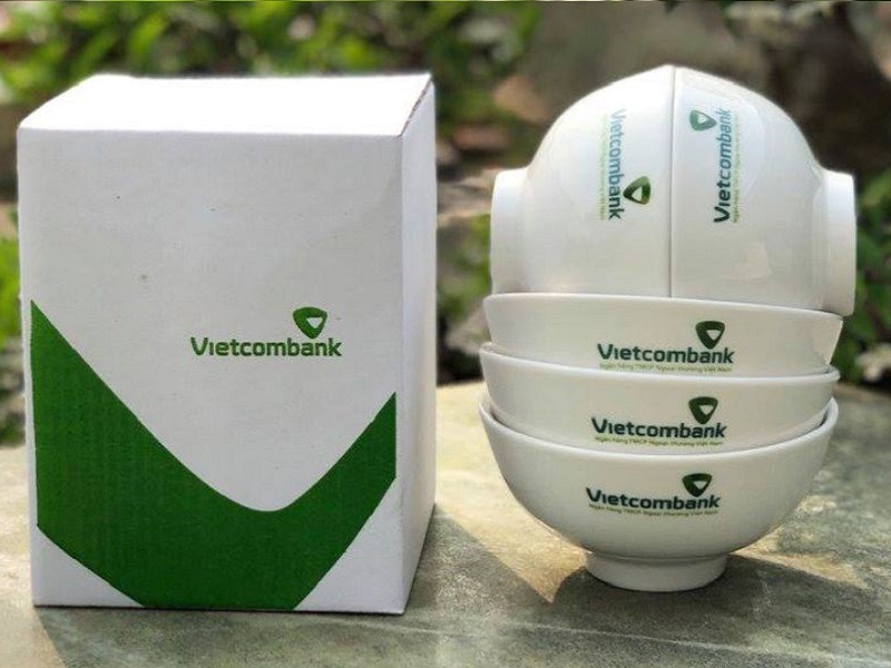 Bộ bát ăn in logo Vietcombank - Quà tặng cao cấp chất lượng