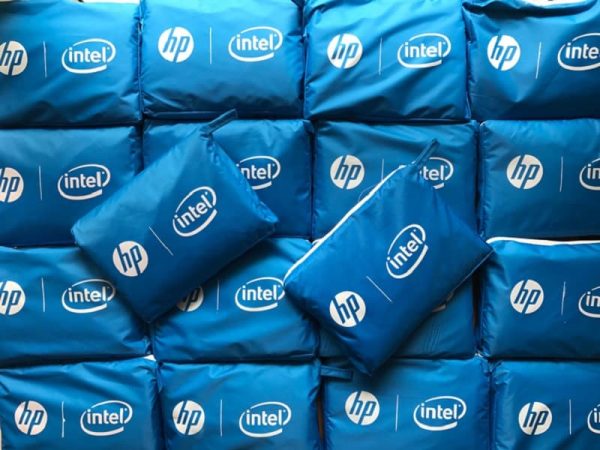 Áo mưa in logo khách hàng HP Intel