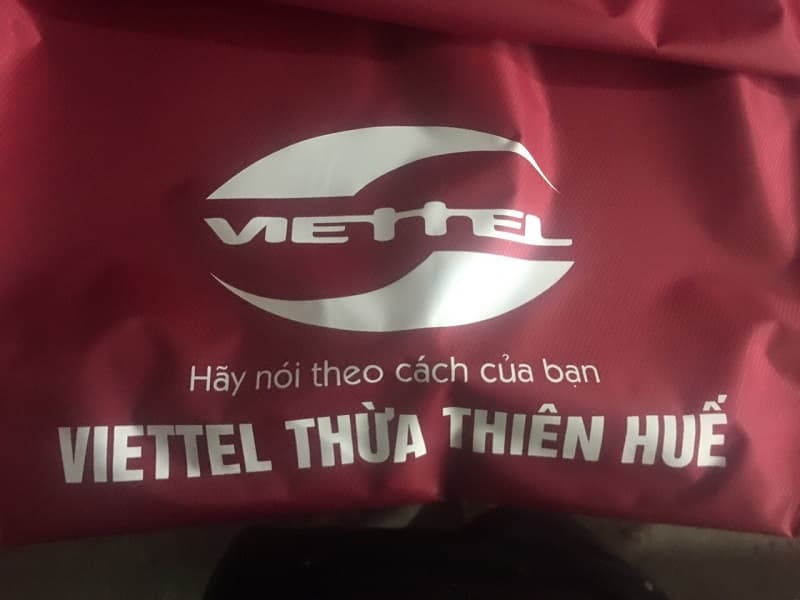 Áo mưa in logo khách hàng Viettel Thừa Thiên Huế