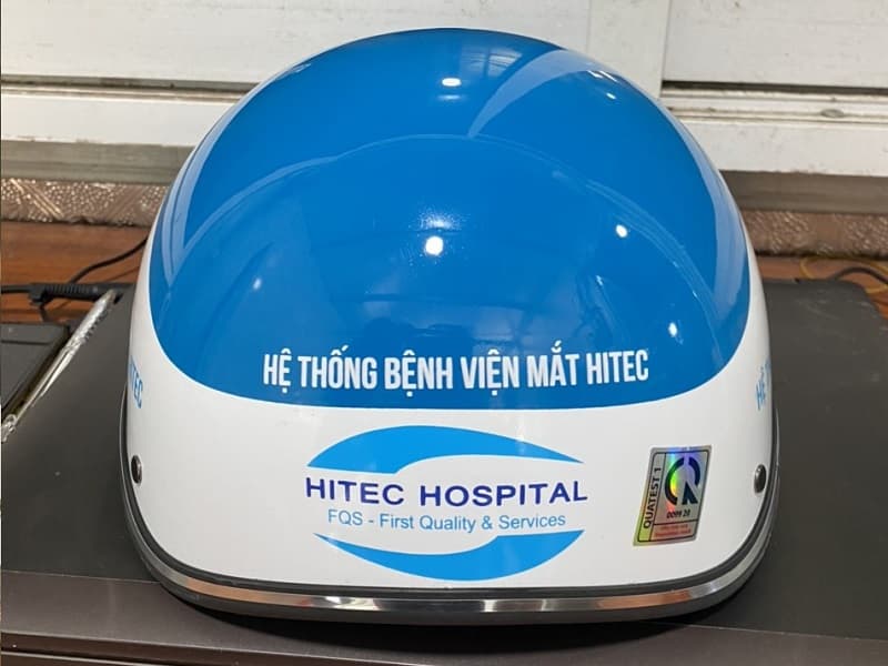 Mũ bảo hiểm in logo khách hàng HITEC