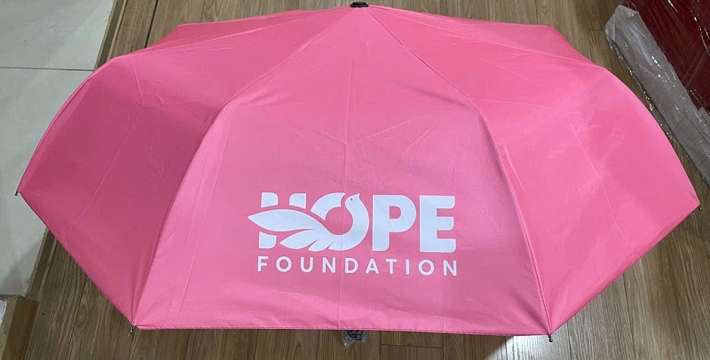 Ô gấp 3 tự động 1 chiều in logo khách hàng Hope Foundation